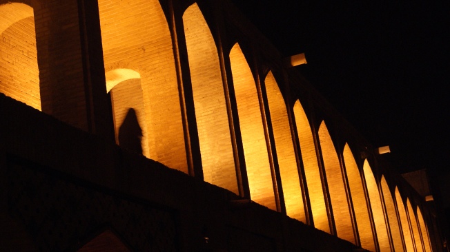 Khaju bridge at night